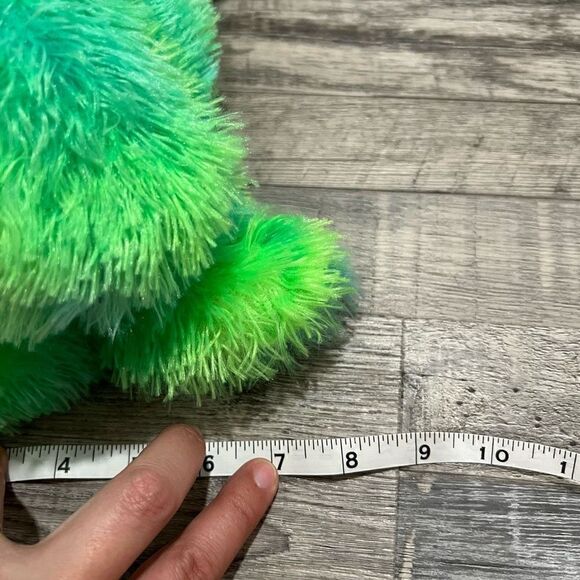 Neon green and orange stuffed monkey - Picture 11 of 16